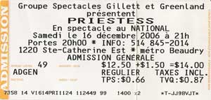 Preistess Ticket